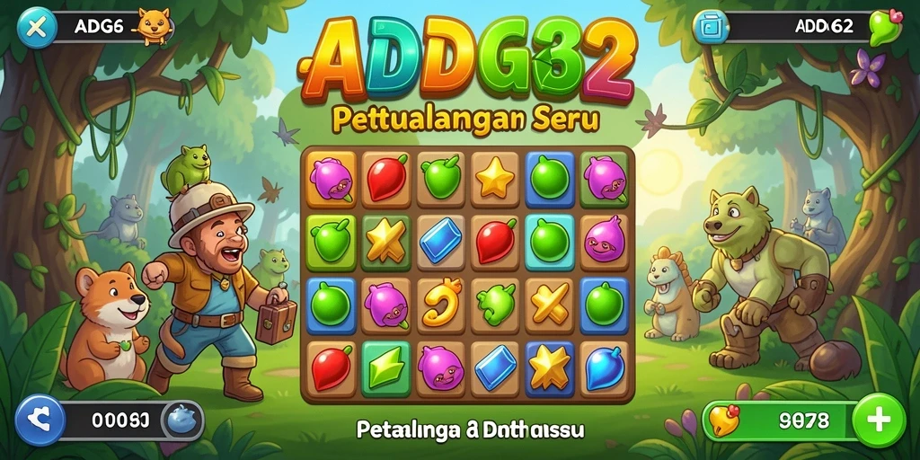 Tampilan gameplay menarik dalam game Match-3 ADG62.