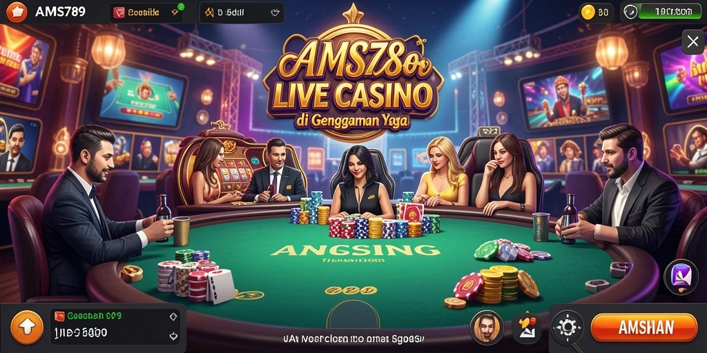 Screenshot AMS789 menampilkan dealer profesional dan kualitas gameplay Live Casino.