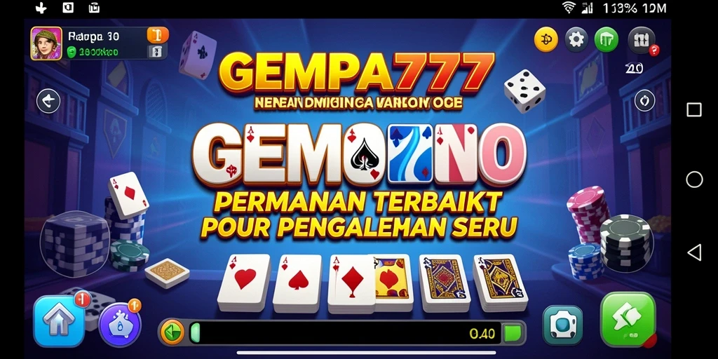 Tampilan utama GEMPA777 dengan gameplay Domino yang seru.