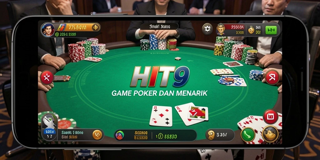 Tampilan gameplay Poker yang seru dan kompetitif di HIT9.
