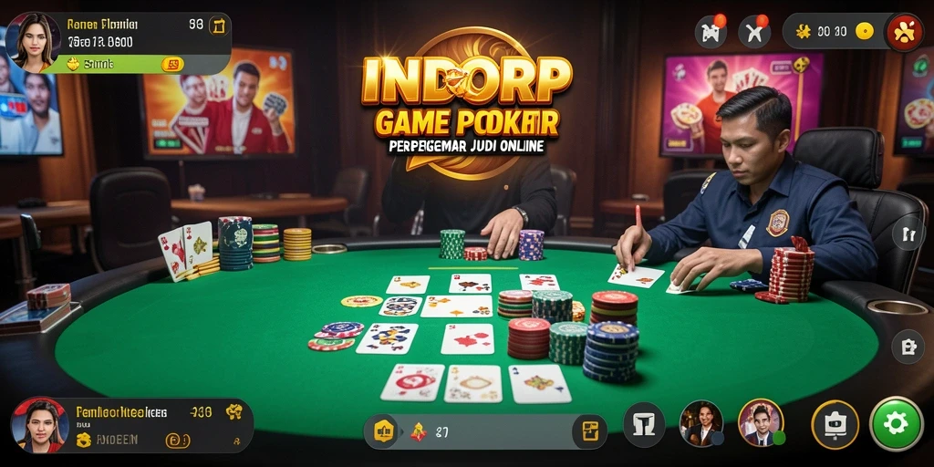 Screenshot INDORP menampilkan aksi seru permainan Poker.