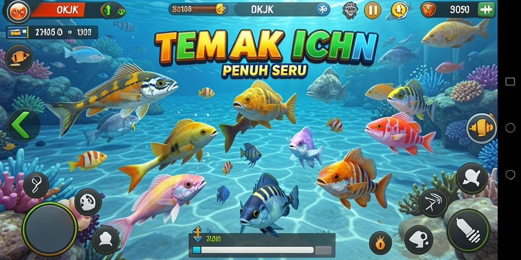 Tampilan gameplay seru dari game Tembak Ikan OKJK.