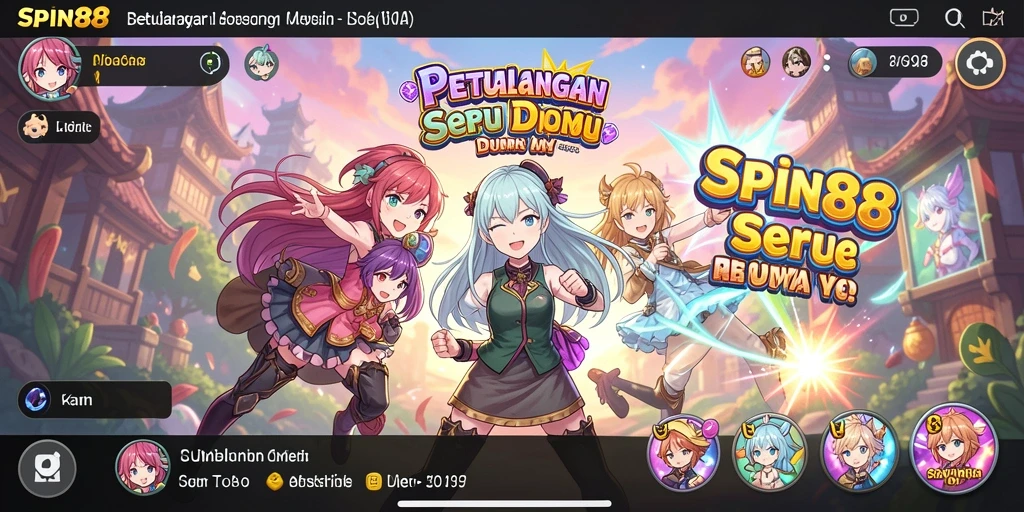 Tampilan gameplay SPIN88 yang penuh warna dan dinamis.